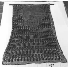 Lady's stole of Indian Silver c 1900 on Black Net
