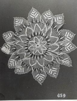 White round doyley made in netted lace
