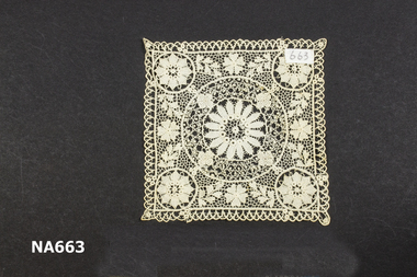 Square piece of cream lace