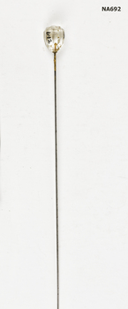 Hat Pin with clear cut glass top
