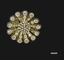 Brooch - costume jewellery - round with large clear stone