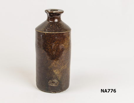 Brown Earthenware Ink Bottle