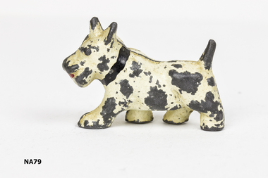 Metal white painted 'Scotty' dog