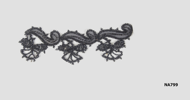 Piece of black beaded lace