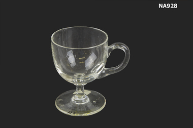 Custard Cup - Hand blown glass with handle.