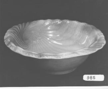 ysical description  Very large china basin (part of a jug and basin set - jug missing) formed as a shell. L