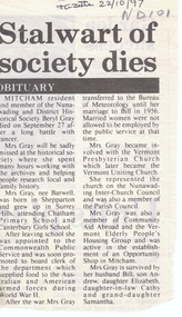 Article, Stalwart of society dies, 22/10/1997 12:00:00 AM