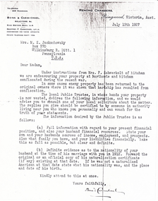 Letter from Bona & Carmichael, Solicitors.