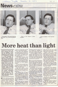 Newspaper, More heat than light, 12/11/1997 12:00:00 AM