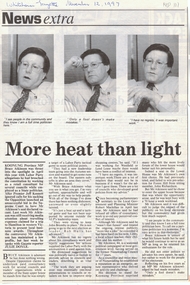 Newspaper, More heat than light, 12/11/1997 12:00:00 AM