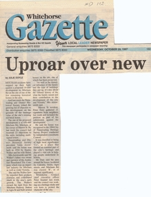 Article, Uproar over new units, 29/10/1997 12:00:00 AM