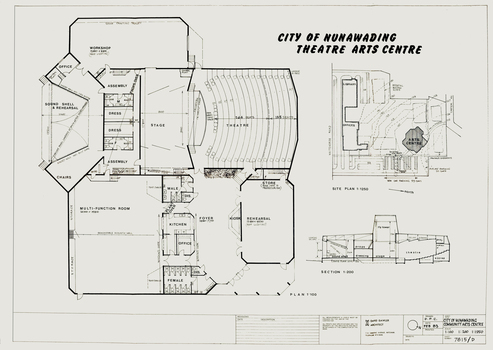 Site plan for Nunawading Theatre Arts Centre 1983