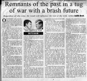 Article, et al, Remnants of the past in a tug of war with a brash future, 5/12/1997 12:00:00 AM