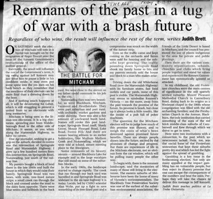 Article, Remnants of the past in a tug of war with a brash future, 5/12/1997 12:00:00 AM