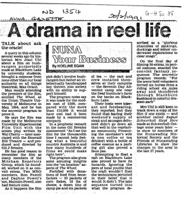 Newspaper - Article, A Drama in reel life, 20/02/1991