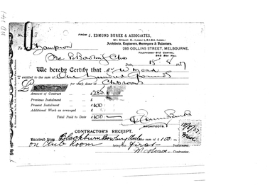 Document - Ephemera, Blackburn Bowling Club, 1/08/2027 12:00:00 AM
