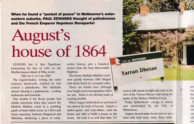Article, August's house of 1864, 01/12/1997