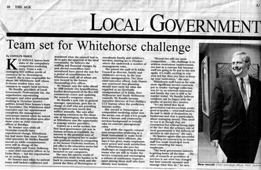Article, Team set for Whitehorse challenge, 31/01/1998 12:00:00 AM