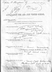 Functional object - Correspondence, Application for aid - Non-Vested school, 16/10/1861