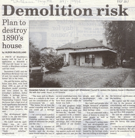 Article, Demolition risk, 28/01/1998 12:00:00 AM
