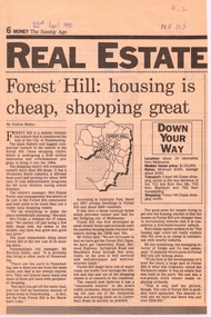 Sunday Age article about Forest Hill in the Real estate section.