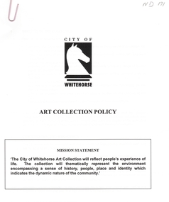 Document, City of Whitehorse Art Collection Policy, 1/11/1997 12:00:00 AM
