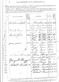 Document - Ephemera, List of enrolled Children, 1870