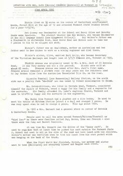 Kate Crombie's memories - first page