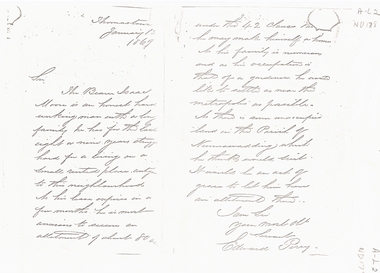 Letter - Correspondence, Isaac Moore, 01/01/1869