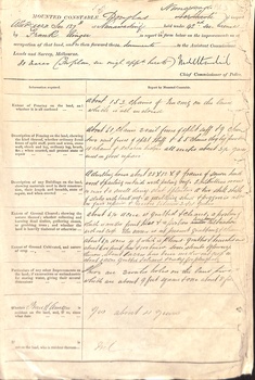 Land application by Frank Ainger, the District Surveyor, with description of proposed use of land.  