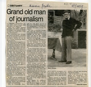 Newspaper, Grand old man of journalism, 1/07/1997 12:00:00 AM