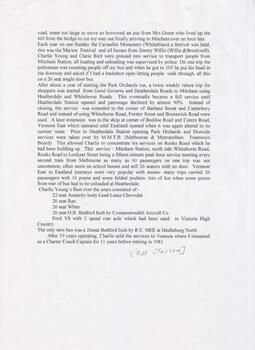 'Reminiscences of a bus driver in the Mitcham district' written by Bill Glasson - page 2 of 2.
