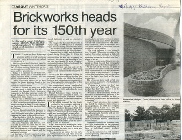 Newspaper, Brickworks heads for its 150th year, 1/07/1997 12:00:00 AM