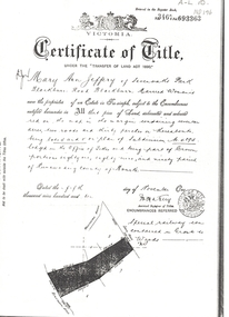 Land Title, Certificate of Title, 5/11/1910 12:00:00 AM