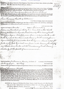 Document - Land Title, Land purchase, 31/07/1858