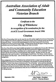 Letter to Mrs. Valda Arrowsmith from Chief Commissioner of Whitehorse 13/12/1971,