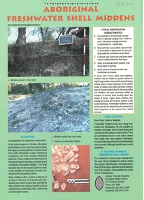 Pamphlet, Aboriginal Freshwater Shell Middens, 1996