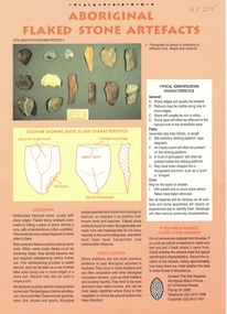 Pamphlet, Aboriginal Flaked Stone Artifacts, 1996