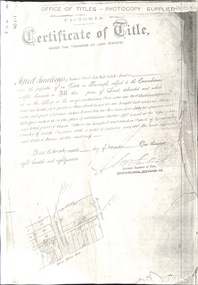 Land titles involved in subdivision of land on the north-west corner of Whitehorse Road and Mitcham Road including Britannia Street.