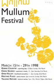 Pamphlet advertising Mullum Mullum Festival