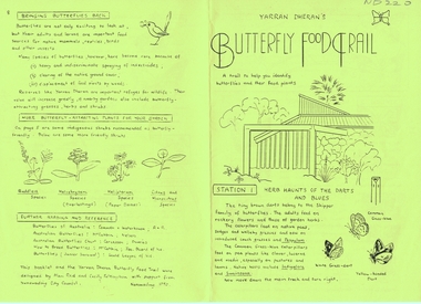 Pamphlet, Yarran Dheran's Butterfly Food Trail, 1990