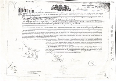 Certificate of Title issued in 1877 for land adjacent to Dandenong Creek.