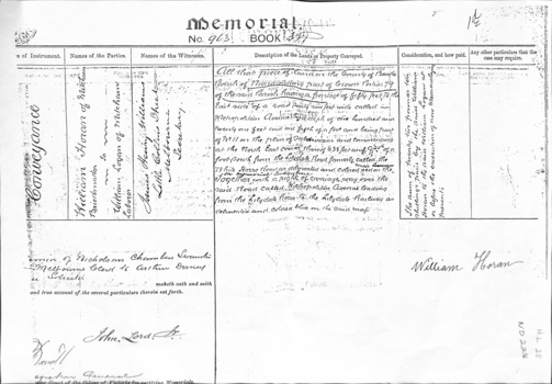 Title Document for William Horan