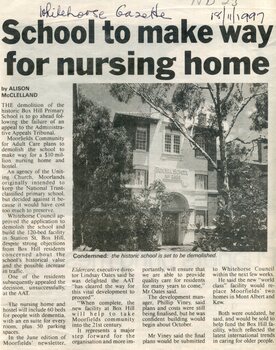 The demolition of the historic Box Hill Primary School 