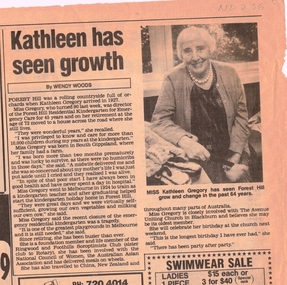 Article, Kathleen Has Seen Growth, 17/04/1991 12:00:00 AM