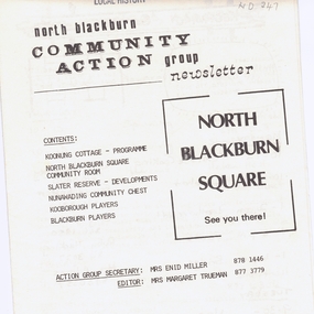 Pamphlet - Newsletter, North Blackburn Community Action Group Newsletter, No.4/10/1976|No. 6 September, 1977|No.11 July, 1979