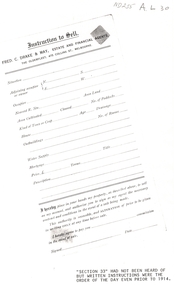 Document, Instruction to Sell