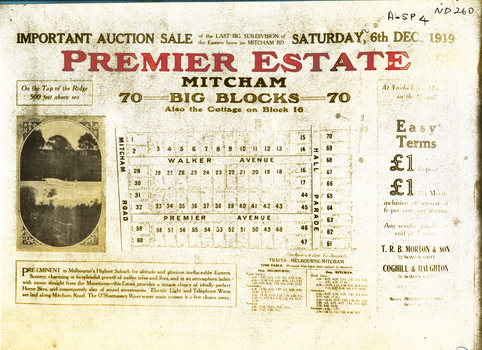 Plan of Premier Estate Mitcham. 