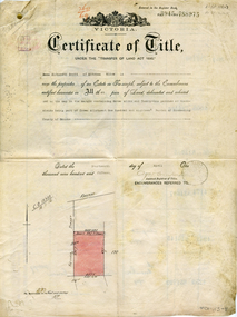 Certificate of Title dated 14/4/1915 in the name of Emma Elizabeth Scott.