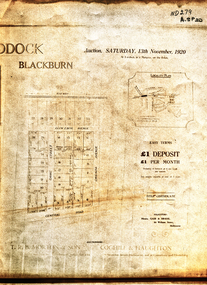 Document, Blackburn Land Auction, 1/11/1920 12:00:00 AM